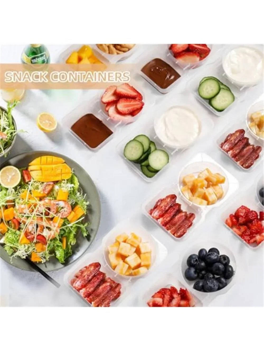 Reusable Snack Containers with Lids 20Pcs,Travel Snack Pack Boxes Camping